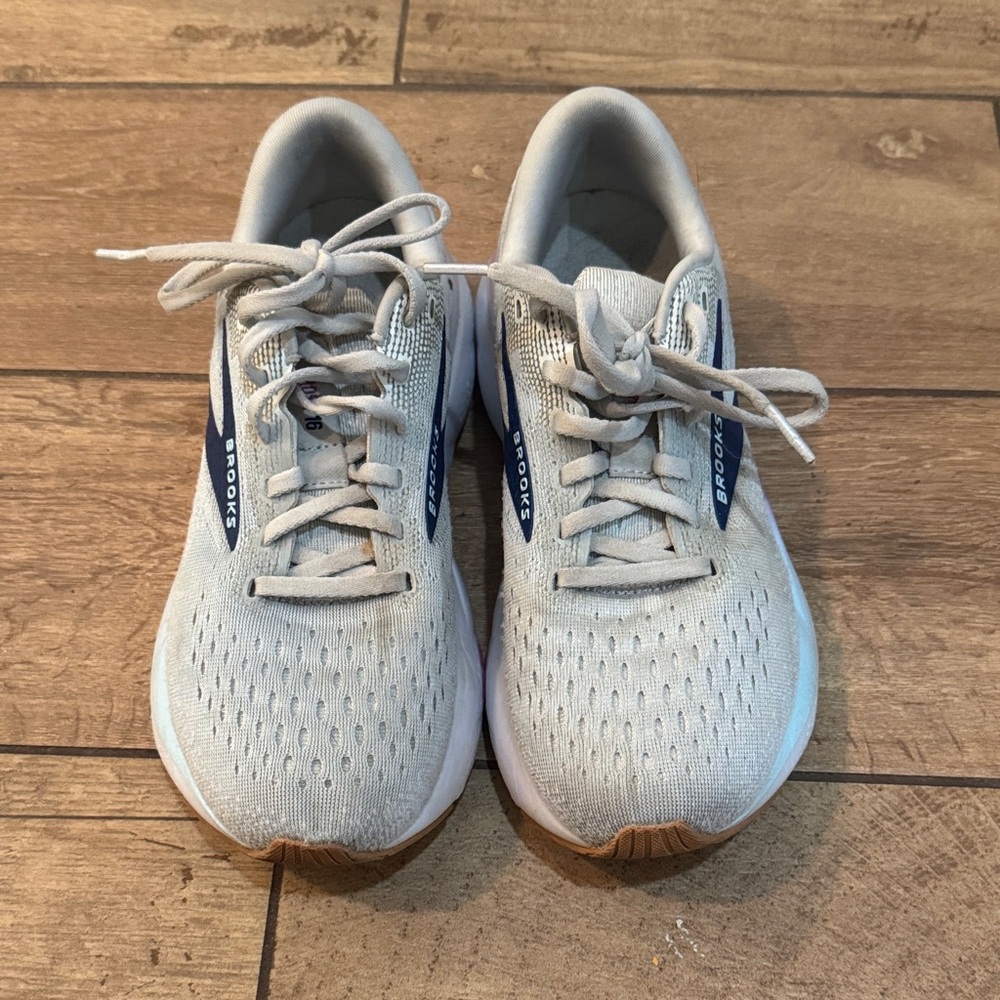 Brooks Gray Athletic Shoes with Blue Details